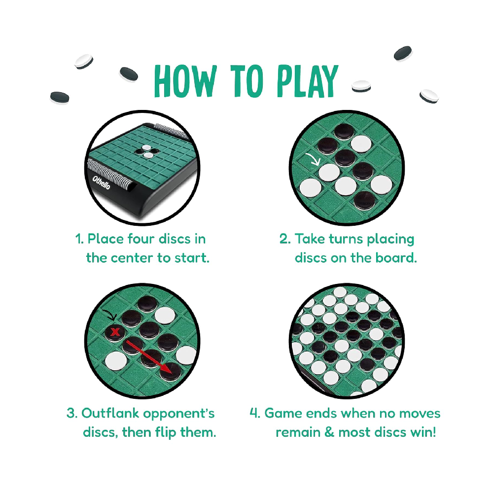 Funskool Othello Classic, Strategy Game, Board Game for Kids, Adults, Families, Educational, Fun, 2 Players, Family Fun, Learning Activity Toy for Childrens, Gift Set for Kid, Ages