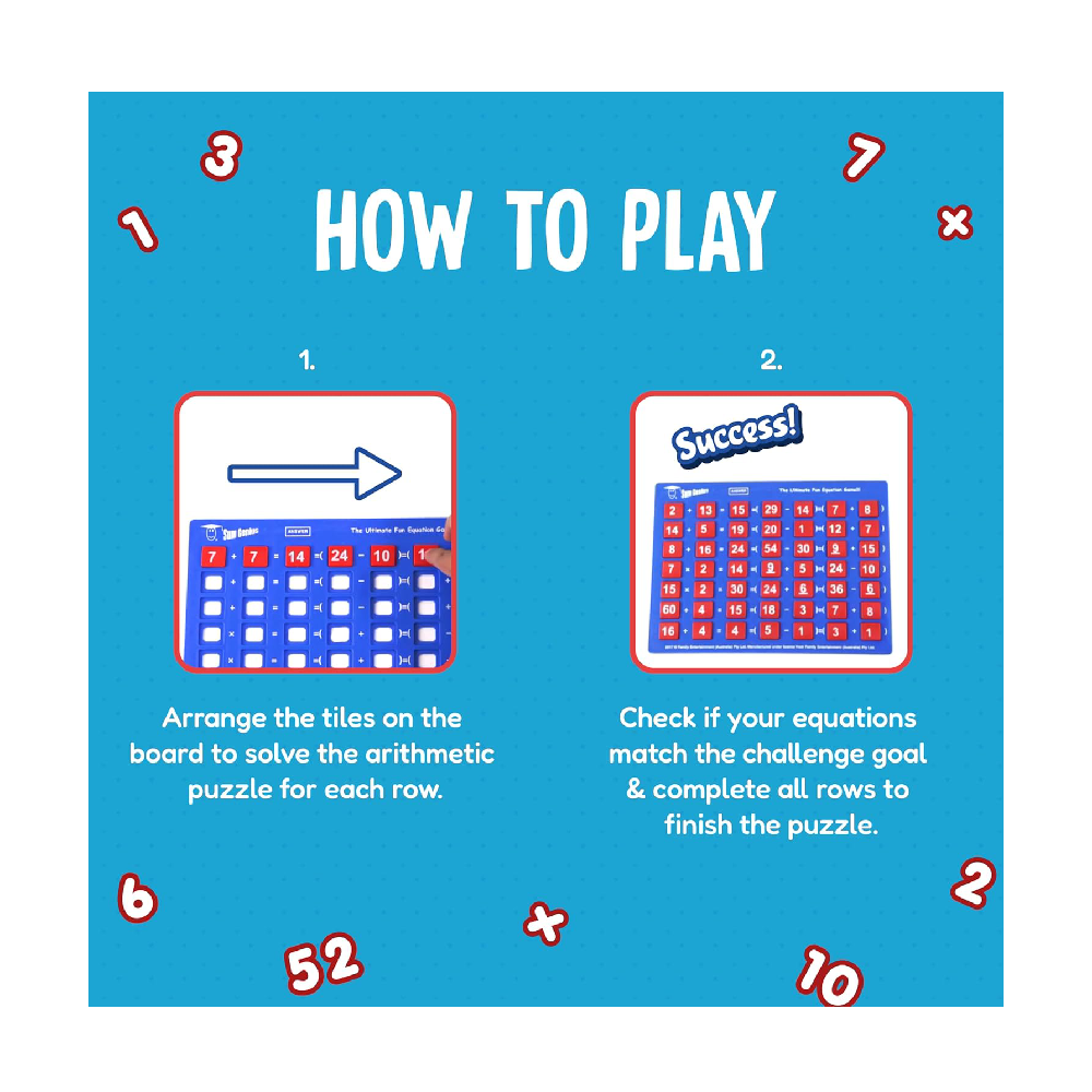 Funskool Sum Genius, Strategy Game, Board Game for Kids, Adults, Families, Educational, Fun, 1+ Players, Family Fun, Learning Activity Toy for Childrens, Gift Set for Kid, Ages 7+ Y