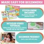 Kalakaram Punch Needle Kit – Beginner-Friendly DIY Embroidery Set with Printed Designs & Tools  Fun Art & Craft Gift for Kids & Adults  Perfect for Birthdays & Creative Hobbies