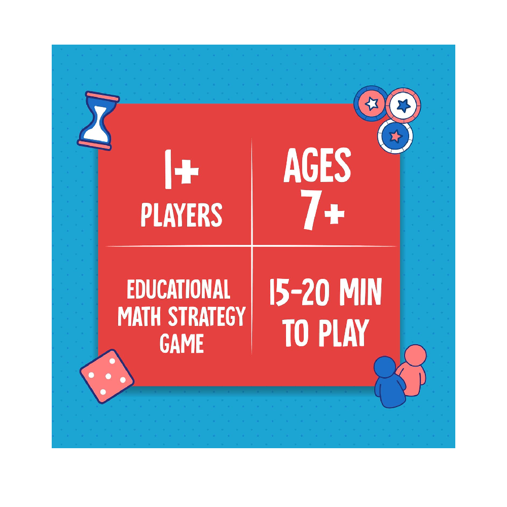 Funskool Sum Genius, Strategy Game, Board Game for Kids, Adults, Families, Educational, Fun, 1+ Players, Family Fun, Learning Activity Toy for Childrens, Gift Set for Kid, Ages 7+ Y