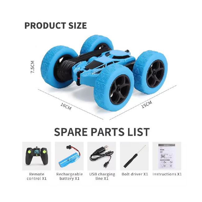2.4G Remote Control RC Stunt Car for Kids Adults Double Sided Flip 360 Degree Rotation Racing Road Drift Gesture Sensing Gift Main Image