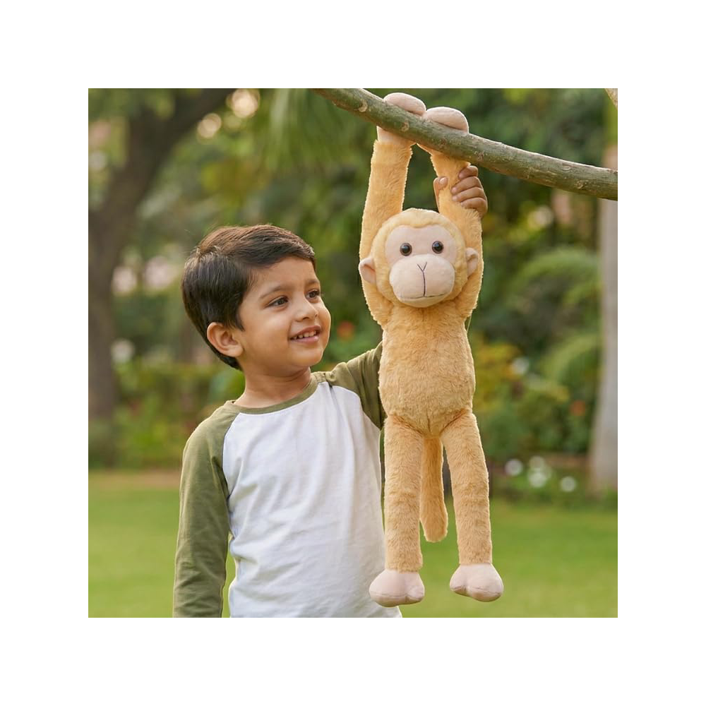 Mirada Adorable Brown Hanging Monkey Soft Plush Toy – Long Arm Stuffed Animal for Kids  Cute Jungle Theme Gift for Boys & Girls  40cm