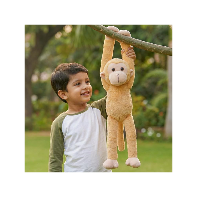 Mirada Adorable Brown Hanging Monkey Soft Plush Toy – Long Arm Stuffed Animal for Kids  Cute Jungle Theme Gift for Boys & Girls  40cm Hover Image
