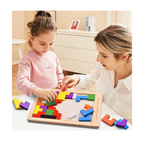 Niwlix Wooden Russian Blocks Puzzles for Kids Adults, Wood Intelligence Kids Toys for 2-5 Year