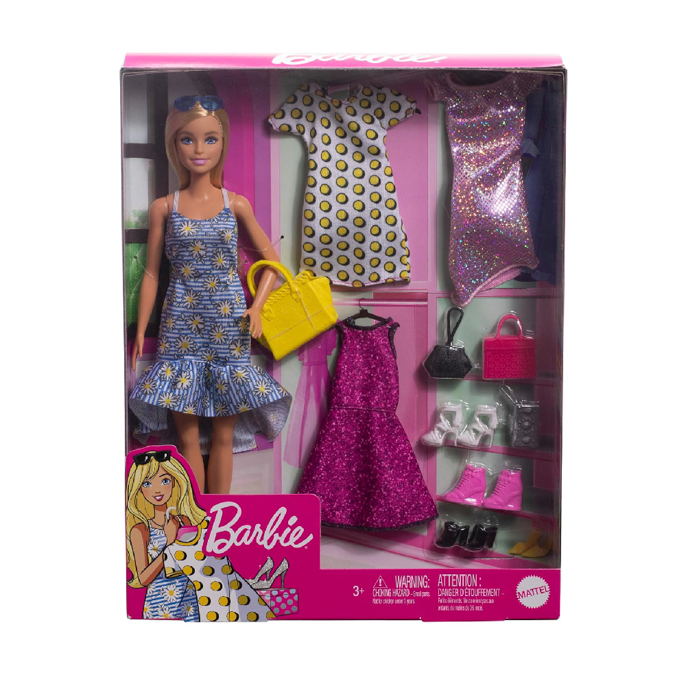 Barbie® Doll with Clothes and Accessories for 4 Complete Outfits, Gift for 3 to 8 Year Olds
