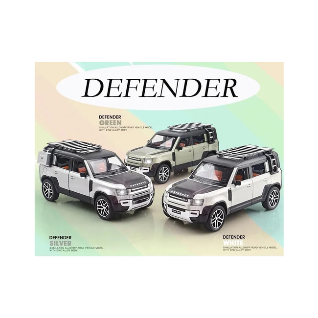 Range Rover Big Size Defender 132 Scale Model Car Exclusive Alloy Metal Pull Back Die-Cast Car Metal Pullback Toy Car With Openable Doors&Light Music Best Gifts Toys KidsColors As Per Stock Main Image