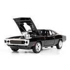 Sports Car 132 Exclusive Alloy Metal Pull Back Die-cast Car Diecast Metal Pullback Toy car with Openable Doors & Light Music Toys for Kids (Black)