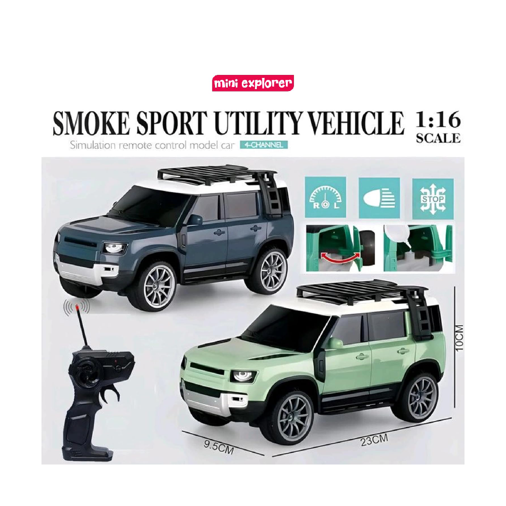 Defender Remote Control RC Car with Real Smoke  High Speed Racing Toy with LED Lights  Rechargeable Battery  Fully Functional RC Vehicle for Kids Boys & Girls