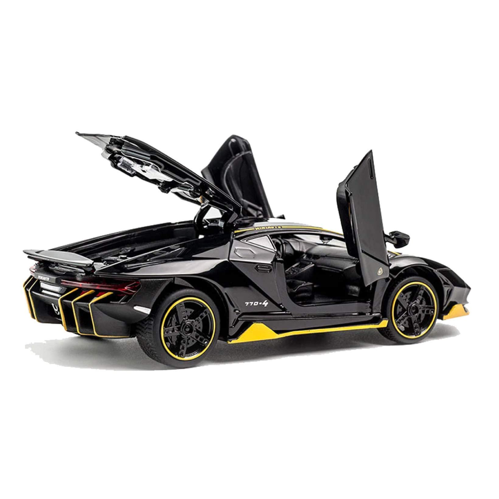 Rk Toys Die Cast Collection Metal Lamborghini Centenario Lp 770-4 Model Car, Pack of 1, Black Scale Model 132 Music and Light