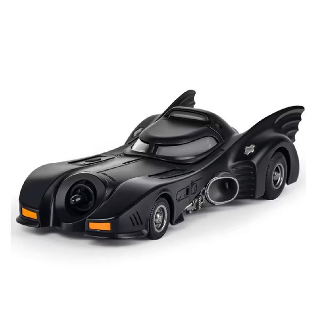 Diecast Black Bat Car 124 Scale Model, Pull Back Vehicles Alloy Simulation Supercar with Lights and Sound and Smoke Also for Vehicle Dashboard,Kids,Adult (Black Car) Hover Image