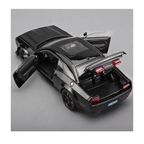 132 Scale Exclusive Alloy Metal Pull Back Die-cast Car Model with Sound Light Mini Auto Toy for Kids Metal Model Toy Car with Sound and Light (1.32 Scale Dodge Challenger-Black)