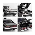 Sports Car 132 Exclusive Alloy Metal Pull Back Die-cast Car Diecast Metal Pullback Toy car with Openable Doors & Light Music Toys for Kids (Black)