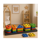 EITHEO Geometric Angle Blocks for Kids  26 Pcs Montessori Sorting & Stacking Educational Toy