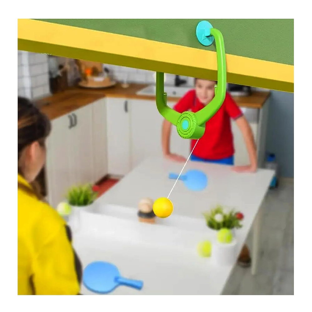 Hanging Table Tennis Self-Training Set – Indoor Ping Pong Game with 2 Rackets & 6 Balls – Portable Double Sparring Toy for Kids & Adults – Parent Child Interactive Sport Game
