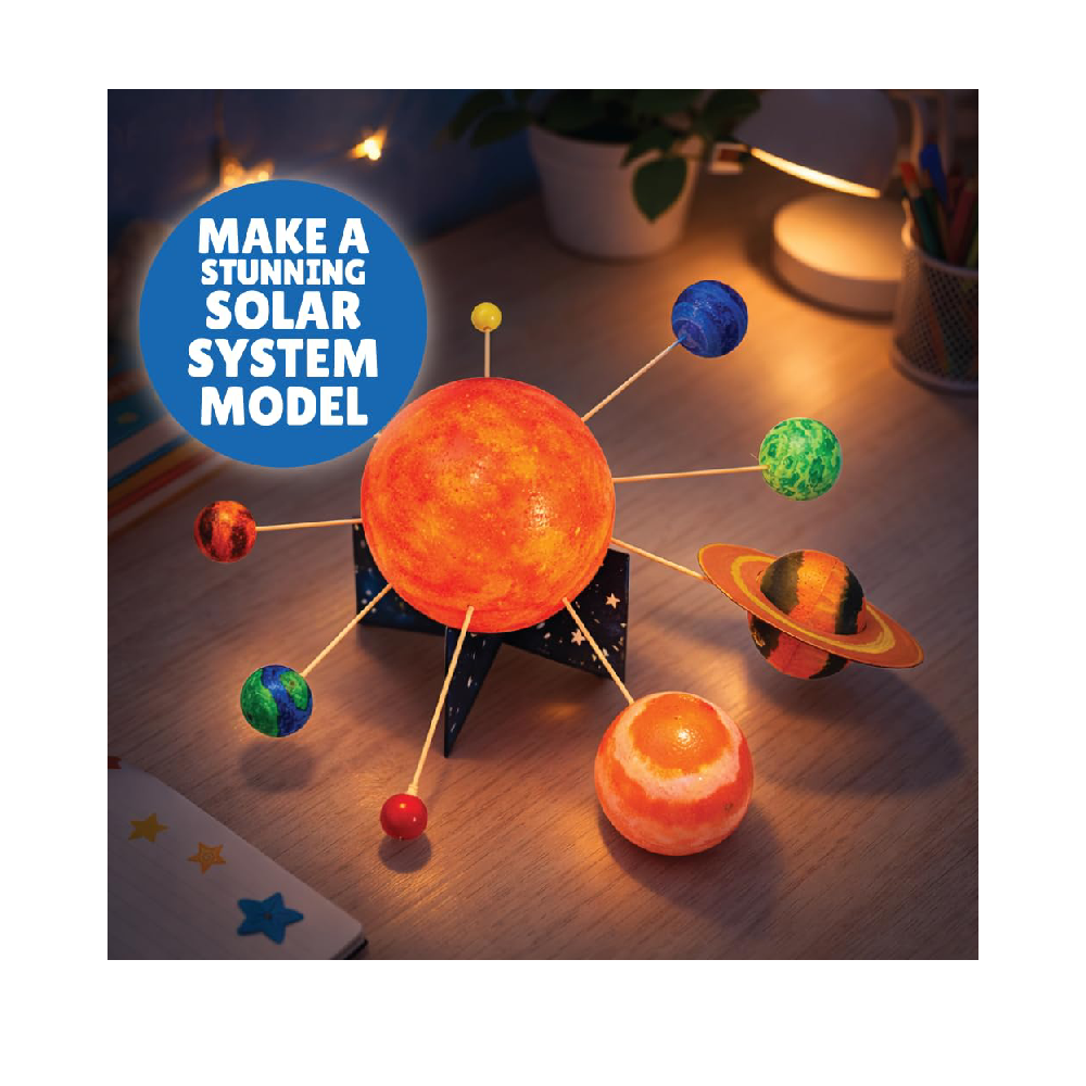Kalakaram DIY Solar System Model Kit for Kids  DIY Space Toy for Kids Ages 5+  Paint & Assemble Solar System Set  STEM Educational Toy for Projects & Science Facts  Learning & Craft Activity Kit