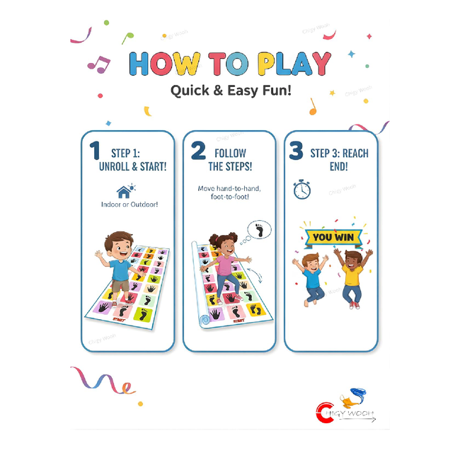 Kids Hopscotch Jumbo Play Mat for Kids  Unique Balancing Game  Indoor and Outdoor Playing Mat Family Game Kith-Kith, Stapu, Langi Chalk Game - Large (40 x 108) – Multicolor Main Image