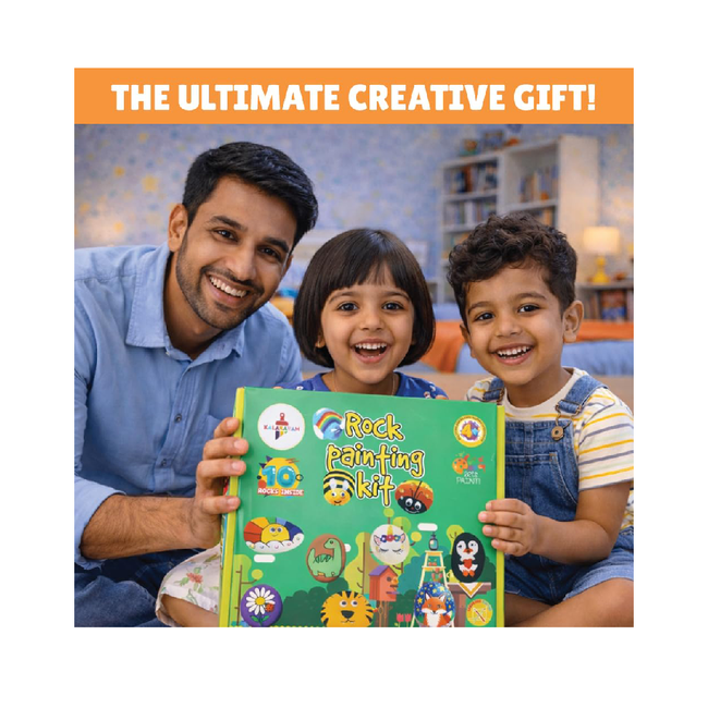 Kalakaram DIY Rock Painting Kit  Painting Kit for Kids Ages  8, 9, 10, 11, 12, 13, 14, Multicolor  Mess Free Art & Craft Activity for Girls & Boys, Craft Kits & Supplies  Stone Color Art Hover Image