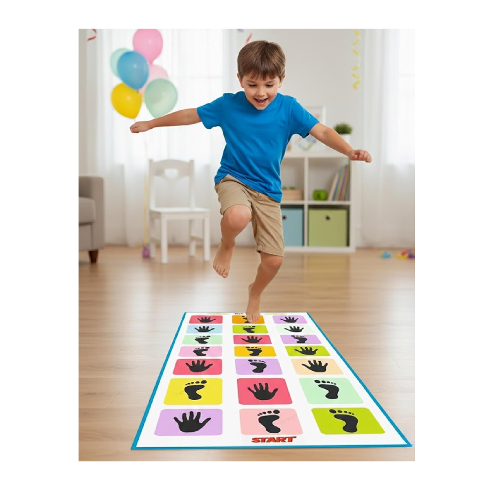Kids Hopscotch Jumbo Play Mat for Kids  Unique Balancing Game  Indoor and Outdoor Playing Mat Family Game Kith-Kith, Stapu, Langi Chalk Game - Large (40 x 108) – Multicolor