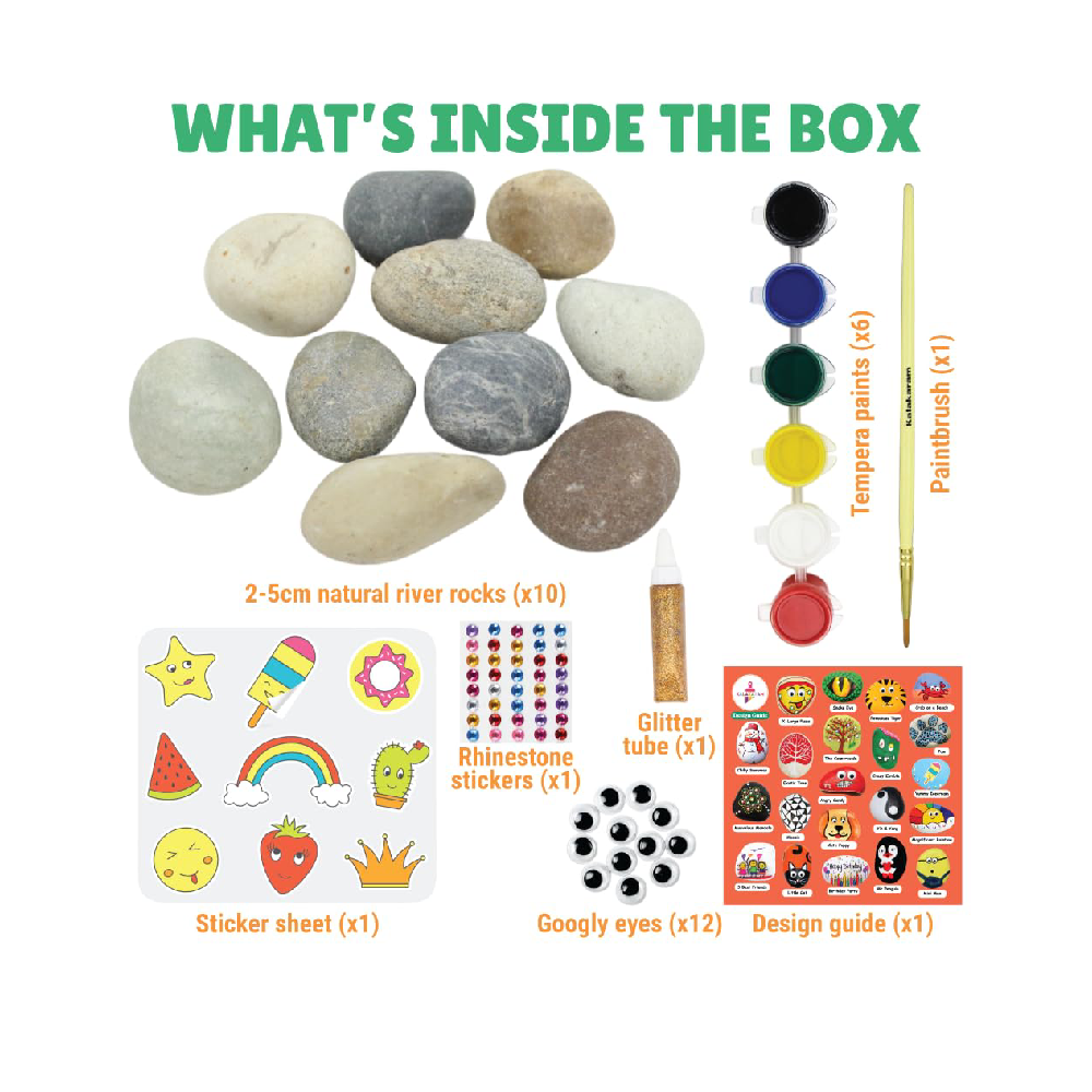 Kalakaram DIY Rock Painting Kit  Painting Kit for Kids Ages  8, 9, 10, 11, 12, 13, 14, Multicolor  Mess Free Art & Craft Activity for Girls & Boys, Craft Kits & Supplies  Stone Color Art