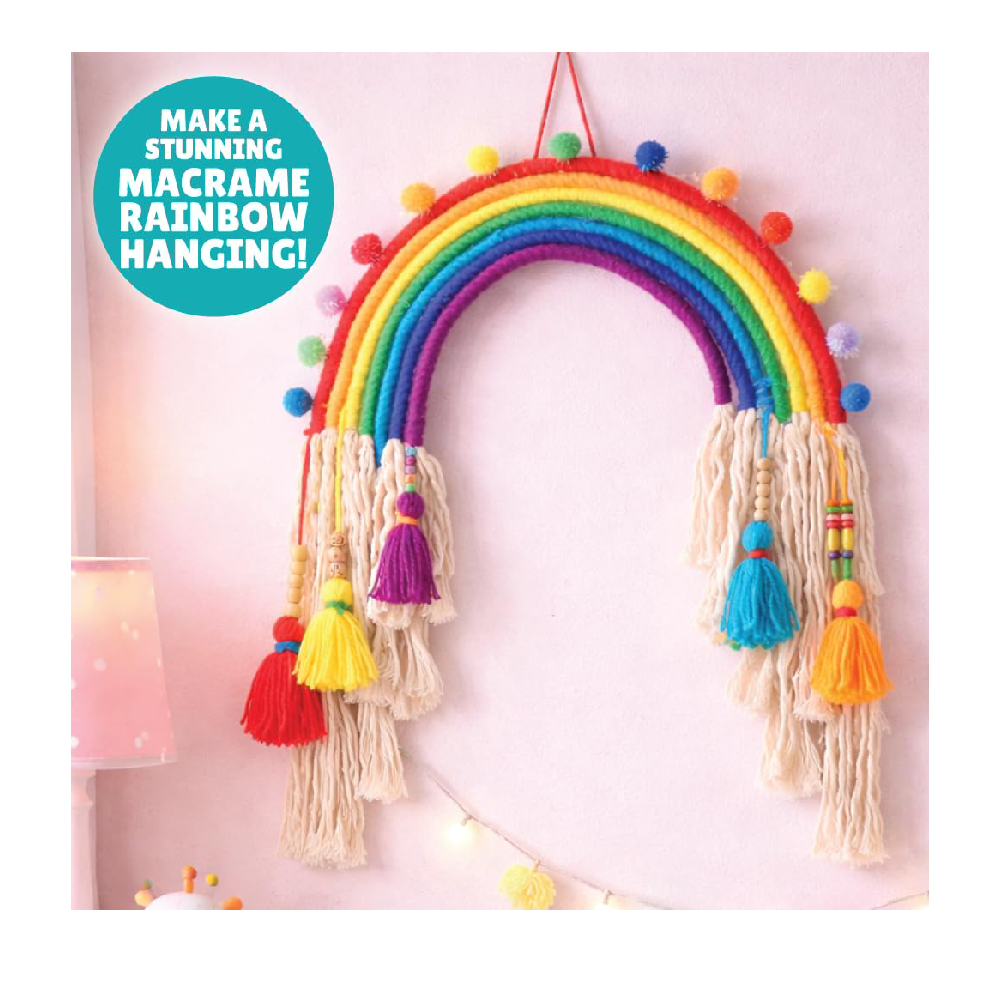 Kalakaram DIY Macrame Rainbow Kit, Macrame Craft Kit for Beginners, DIY Home Decor, DIY Kids Room Decor, Activity Kit for Kids, DIY Kit for Kids