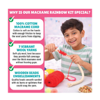 Kalakaram DIY Macrame Rainbow Kit, Macrame Craft Kit for Beginners, DIY Home Decor, DIY Kids Room Decor, Activity Kit for Kids, DIY Kit for Kids