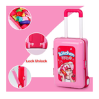 Kitchen Set for Girls  Light & Sound Portable Trolley 18 pcs Kitchen Toys for Girls  Big Cooking Set for Kids  Battery Operated Pretend Play