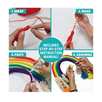 Kalakaram DIY Macrame Rainbow Kit, Macrame Craft Kit for Beginners, DIY Home Decor, DIY Kids Room Decor, Activity Kit for Kids, DIY Kit for Kids