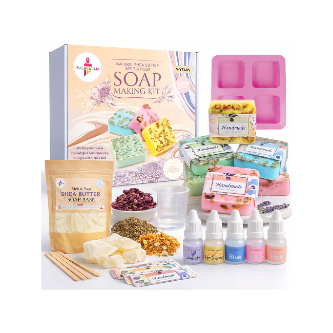 Kalakaram DIY Shea Butter Soap Making Kit  STEM Project & Learning Science Kit  Educational Birthday Gift Kids, Boys & Girls Ages 8-10-12-14  Creative Gift Idea for Young Scientists Hover Image