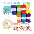 Kalakaram DIY Macrame Rainbow Kit, Macrame Craft Kit for Beginners, DIY Home Decor, DIY Kids Room Decor, Activity Kit for Kids, DIY Kit for Kids