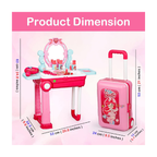 Makeup Kit Set for Kids Girls  21 Pieces Cosmetic 2 in 1 Vanity Table Portable Trolley Pretend Play Set Toys Make up Accessories for Kids