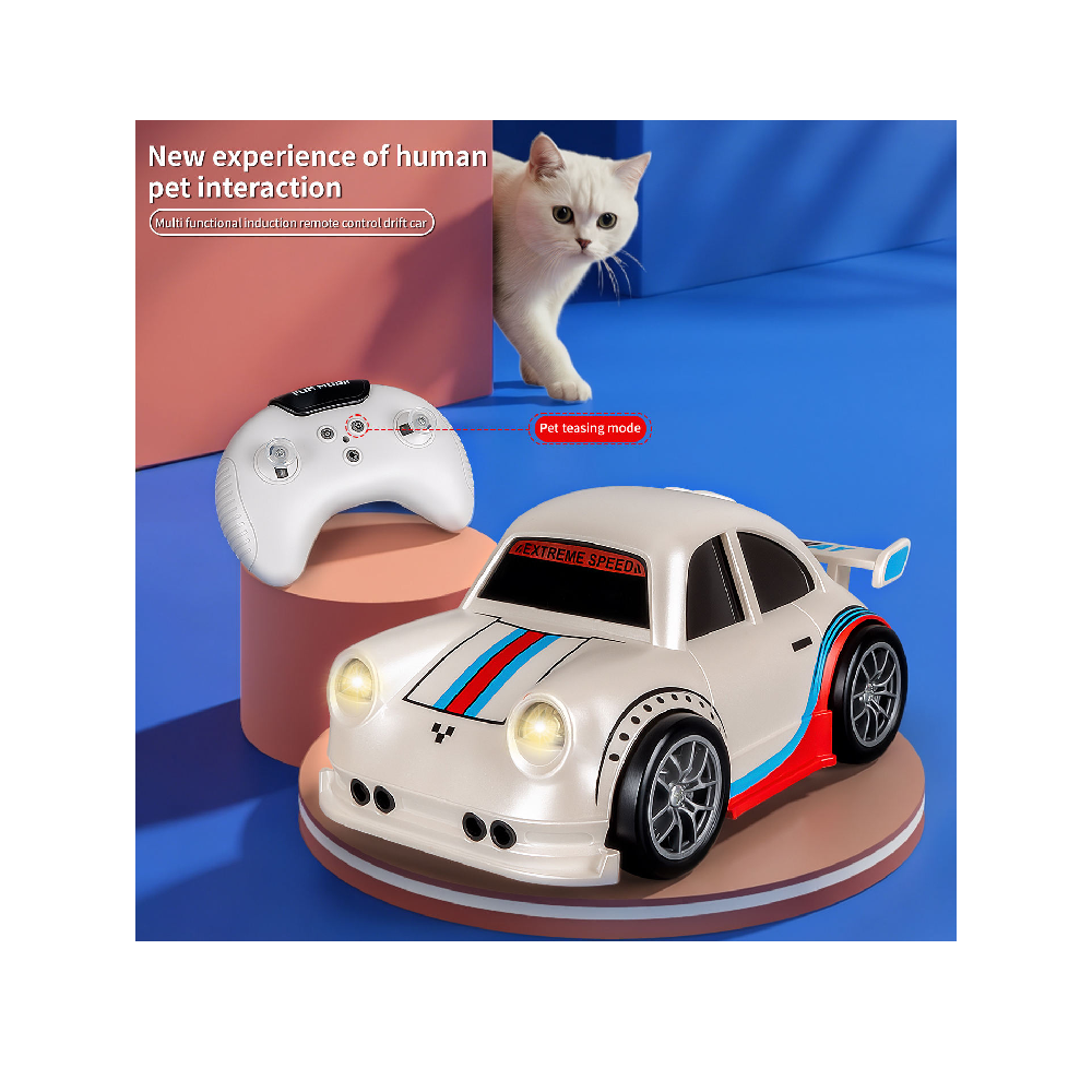 New Design Mini 2.4GHz RC Racing Car Induction Remote Control Drift Car Toys for Kids Smart Sensing Follow Mode Teasing Pet Toys