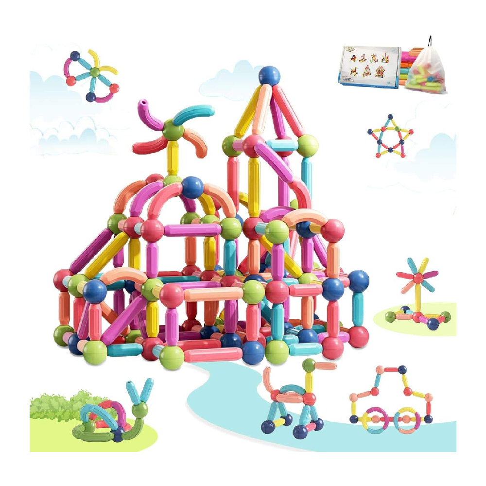 New Design Plastic Material Magnetic Building Sticks STEM Educational Toys for Kids