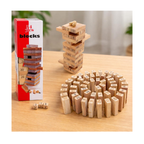 Wooden Jenga Blocks Game 54 Pieces Number Stacking Tower Game for Kids & Adults  Educational Toy for Learning Numbers, Balance & Skills