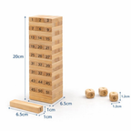 Wooden Jenga Blocks Game 54 Pieces Number Stacking Tower Game for Kids & Adults  Educational Toy for Learning Numbers, Balance & Skills