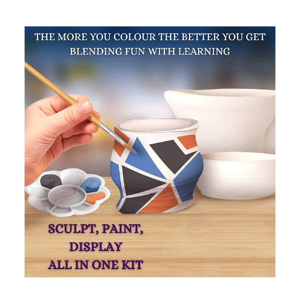 Pottery Wheel Kit Battery Operated Pottery Making Machine Painting Kit Clay Moulding Playset for Beginners Modeling Sculpting Clay Tools Arts & Crafts Pot Maker for Kids Boys Girls 8-12