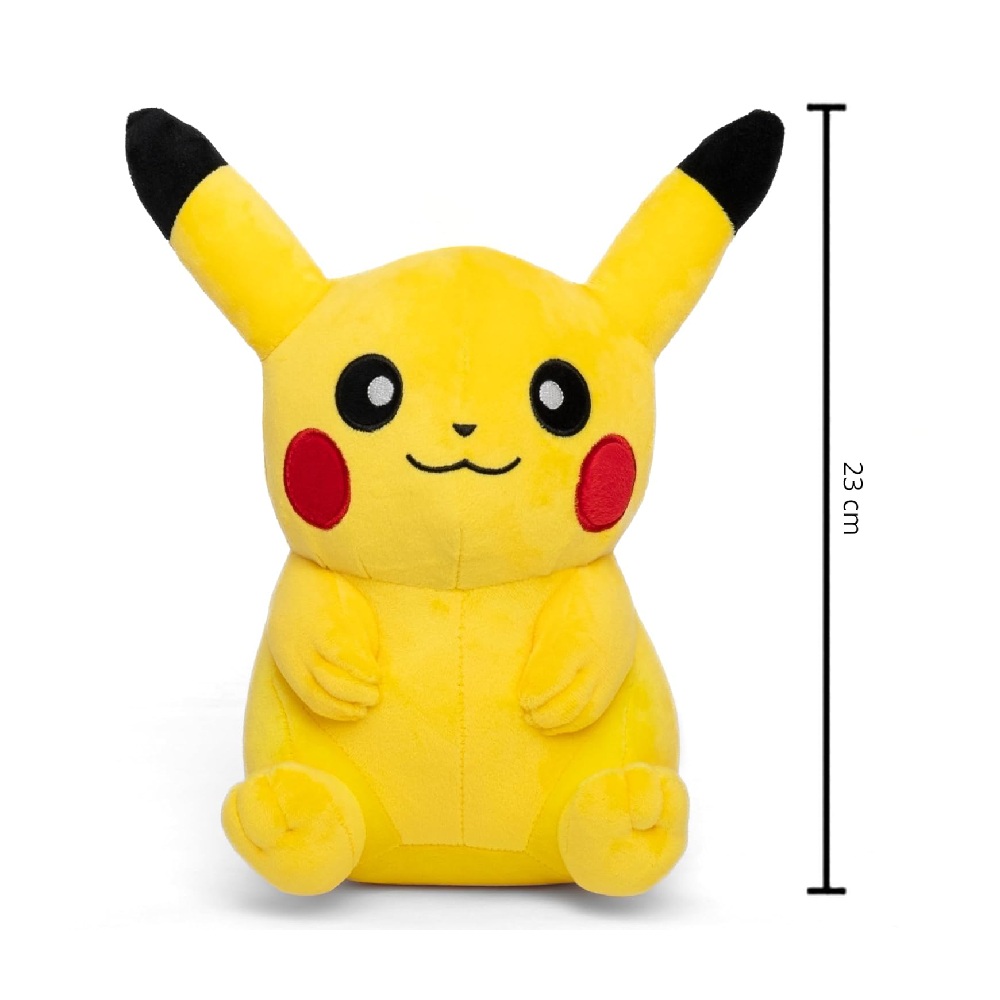 Mirada Pokémon Pikachu Soft Plush Toy – 23cm  Official Licensed Stuffed for Kids, Boys & Girls  Super Soft Cuddly Character Toy for Fans  Ideal for Birthday GiftsChristmasDiwali