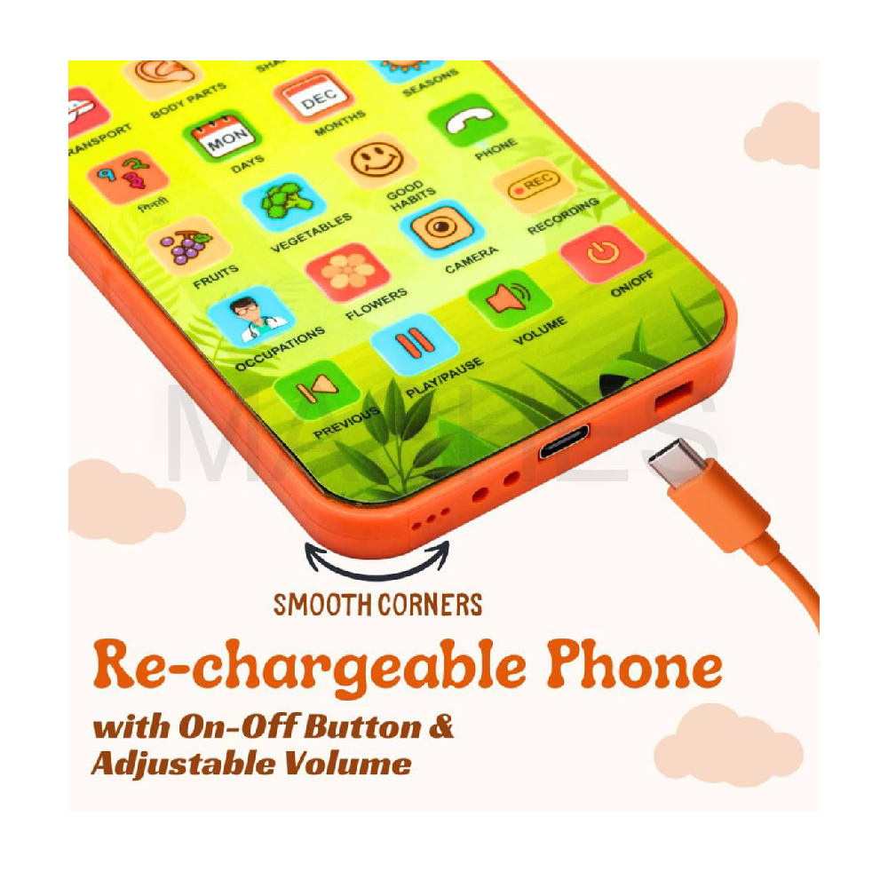 Educational Phone Toy for 2-12 Years Kids Rechargeable 24 Modes Talking Baby Smart Phone Mobile