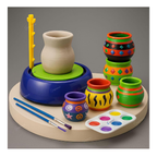 Pottery Wheel Kit Battery Operated Pottery Making Machine Painting Kit Clay Moulding Playset for Beginners Modeling Sculpting Clay Tools Arts & Crafts Pot Maker for Kids Boys Girls 8-12