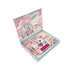 Princess Makeup Kit for Girls  Washable Pretend Play Cosmetic Set with Lipstick, Nail Polish, Jewelry & Accessories  Safe Non-Toxic