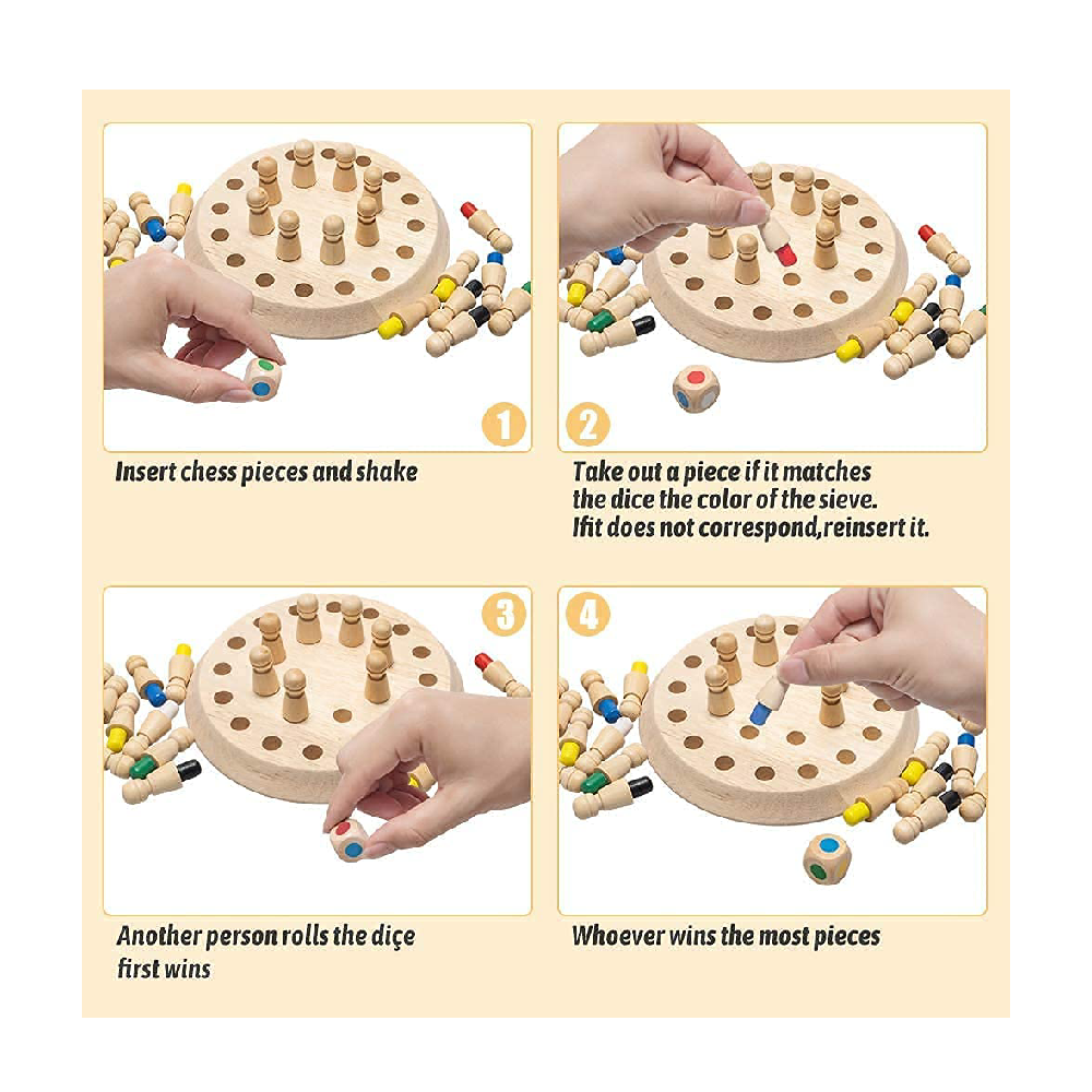 Wooden Memory Match Stick Chess Game, BLOWEST Colorful Memory Chess