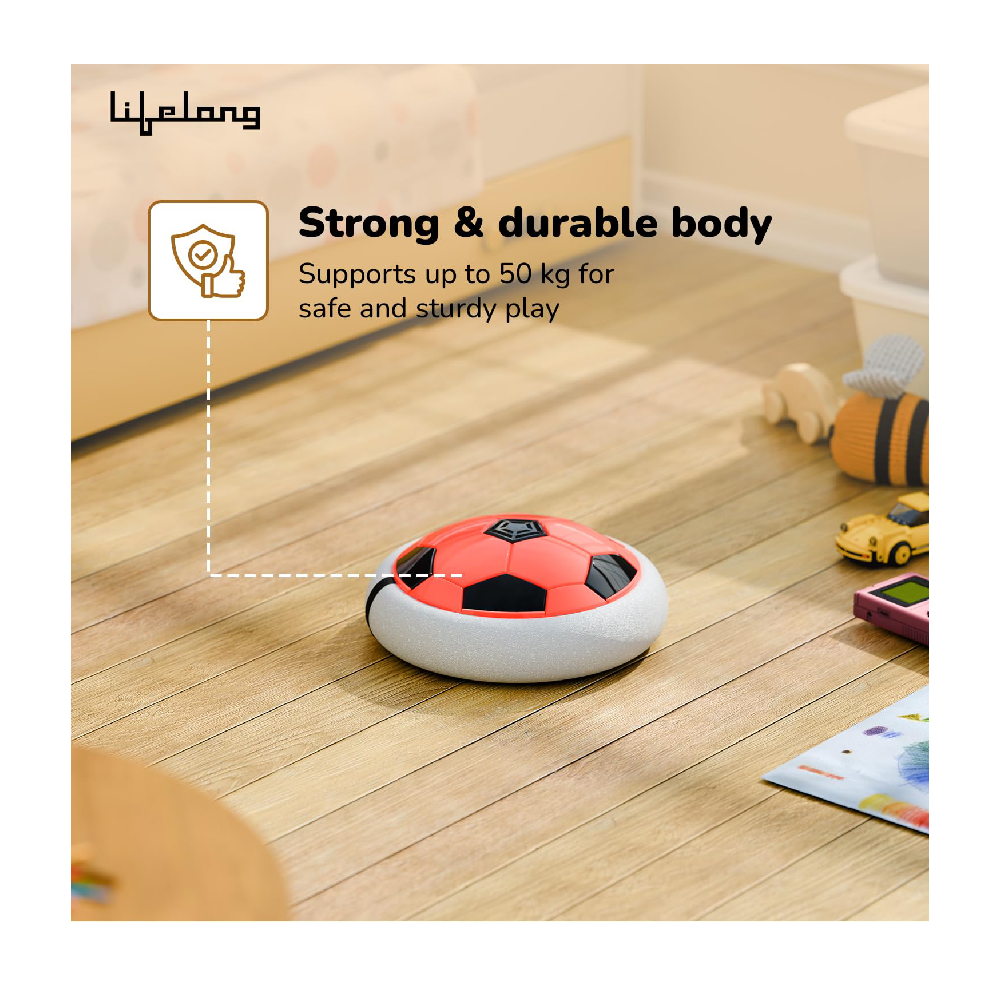 Smart Electronic Rechargeable Hover Air Ball Football Toy, 2000mAh, USB Type-C, 3 Speed Modes, LED Light, Strong Body, Indoor Soccer, Safe for Boys & Girls