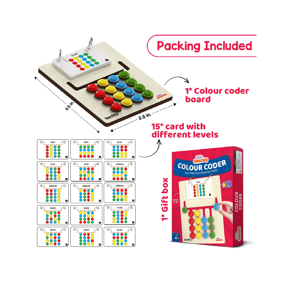 Smartivity Kids Montessori Slide Puzzle I Color & Pattern Matching Learning Toys for Kids 4-8 Years
