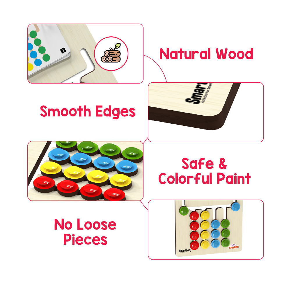 Smartivity Kids Montessori Slide Puzzle I Color & Pattern Matching Learning Toys for Kids 4-8 Years