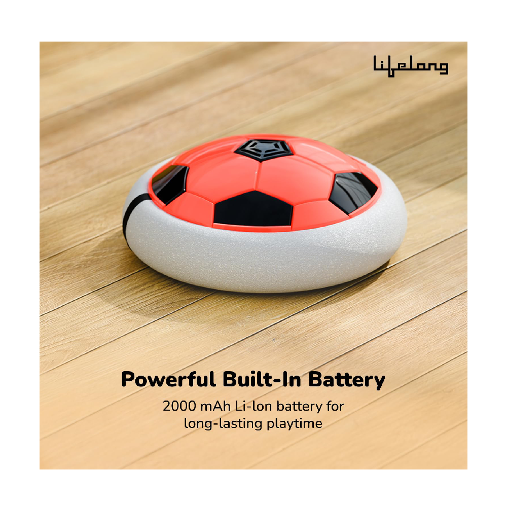 Smart Electronic Rechargeable Hover Air Ball Football Toy, 2000mAh, USB Type-C, 3 Speed Modes, LED Light, Strong Body, Indoor Soccer, Safe for Boys & Girls