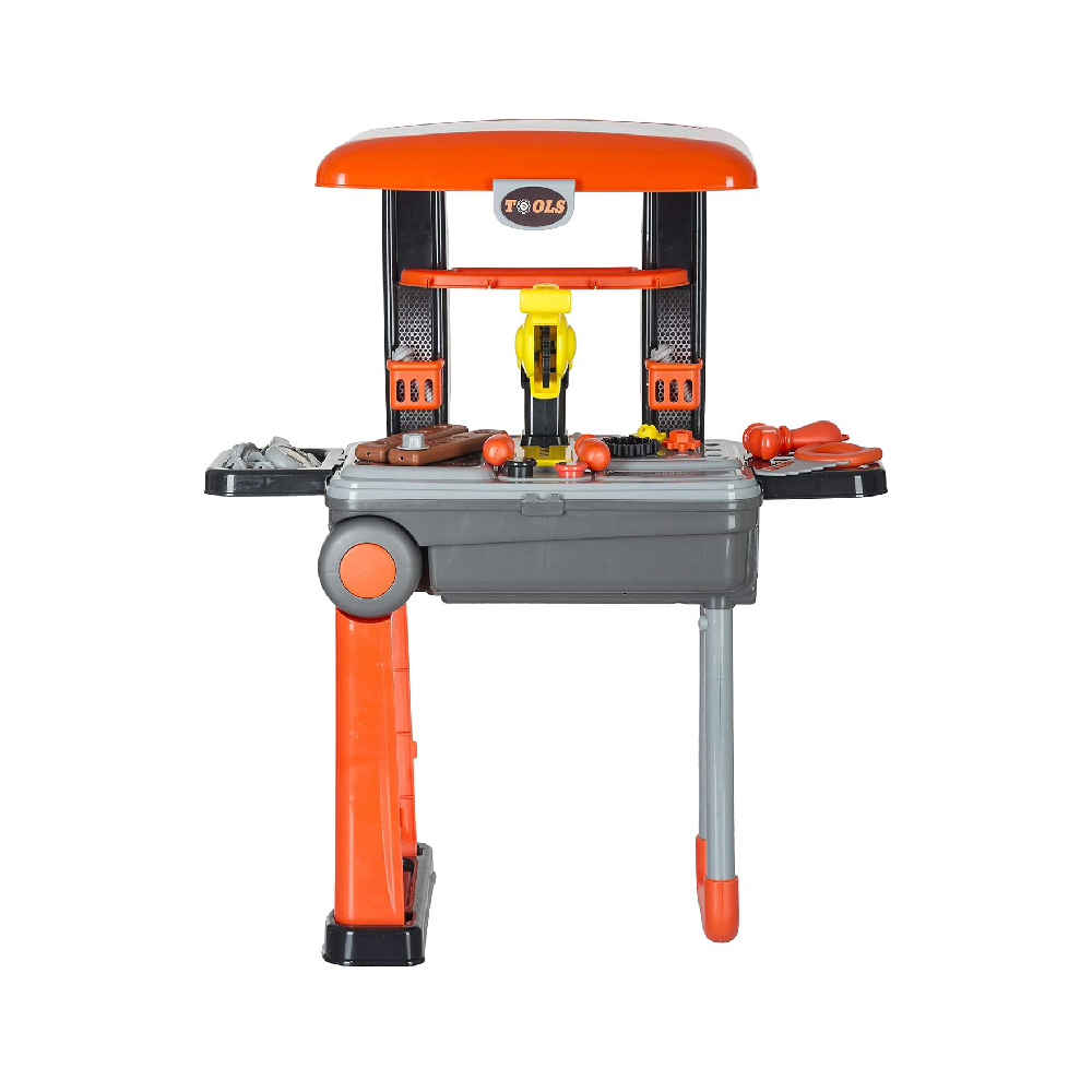 Tool Set, Children_s Twist Trolley Case Workbench 2 in 1 Tool Set
